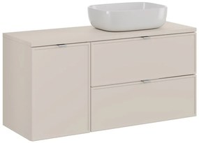 Závěsná skříňka Bella Cashmere I s deskou a umyvadlem 120 cm kašmírová