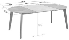 Jídelní rozkládací stůl Georgetown 120/198 cm z masivu dub přírodní/černý