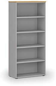 Kancelársky regál PRIMO GRAY, 1781 x 800 x 420 mm, sivá/buk