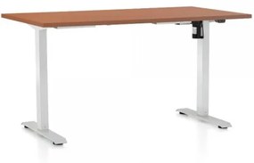 Výškovo nastaviteľný stôl OfficeTech A 140 x 80 cm, biela podnož