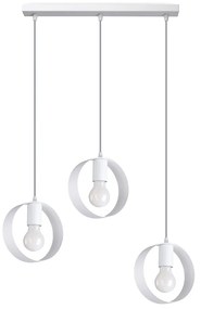 Závesné svietidlo Titran 3, 3x biele kovové tienidlo