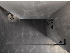 Mexen, Mexen Lunar L sprchová stena pravá 100 x 200 cm, priehľadná 8 mm, čierna - 830L-100-000-70-00-P