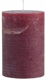 Rustikálna stĺpová sviečka v tmavočervenej farbe 10x15 cm Chic Antique 35718
