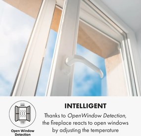 Klarstein Alpbach Snow, elektrický krb, 1800 W, 2 úrovne ohrevu, 65 cm, kamenný vzhľad