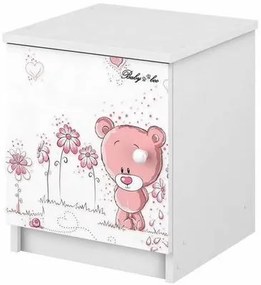 Detský nočný stolík RUŽOVÝ MACKO