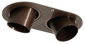 Zaoblené zapustené bodové svetlo tmavá bronz GU10 35 mm sklopné 2-svetlo - Installa