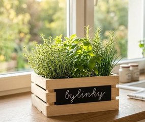 AMADEA Drevená debnička na bylinky z masívneho dreva s možnosťou popisu, 24x14x11,5 cm