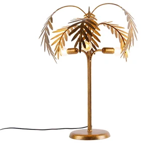 Art Deco stolná lampa zlatá 3-svetlo - Botanica