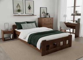 Posteľ Naomi zvýšená 120 x 200 cm, dub Rošt: S lamelovým roštom, Matrac: Matrac COCO MAXI 20 cm