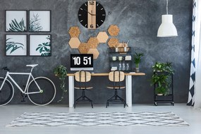 Tutumi Tutumi, okrúhle nástenné hodiny 35 cm kovové / drevené MC70901, čierna-hnedá, ZEG-08742