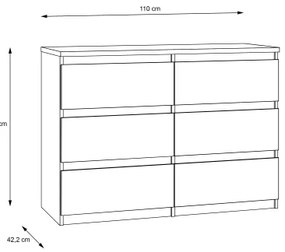 Komoda s zásuvkami MAO dub artisan