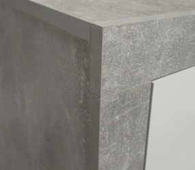 Zásuvková komoda Stone, betón/biela