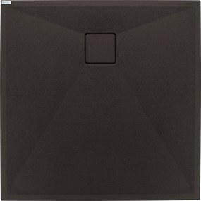 Deante Correo, štvorcová granitová sprchová vanička 80x80x3,5 cm, čierna matná, DEA-KQR_N42B
