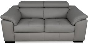 Moderná kožená pohovka LOREN II (3P), sivá (madras - 128 grey)