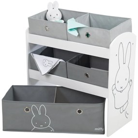Biely/sivý detský organizér na hračky 63,5x29,5x60 cm Miffy – Roba