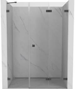 Mexen Lunar-F, pravé sklápacie sprchové dvere 150 cm, 8mm číre sklo, brúsený grafit profil, 836S-150-050-66-00-P