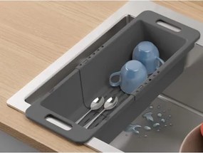 Výsuvný odkvapkávač do drezu 35-52 cm, šedý%