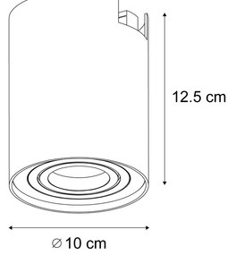Moderné 1-fázové koľajnicové bodové svietidlo tmavosivá - Iconic Rondoo Up