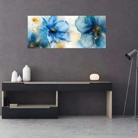 Obraz - Kvetinová, atramentová maľba (120x50 cm)