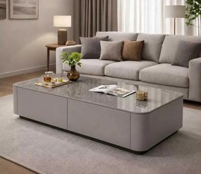 LuxuryForm DESIGN Konferenčný stolík ASTON 120 × 60 × 36 cm – sivý so sivou doskou
