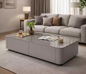 LuxuryForm DESIGN Konferenčný stolík ASTON 120 × 60 × 36 cm – sivý so sivou doskou