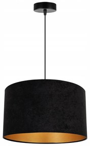 Závesné svietidlo Mediolan, 1x čierne/zlaté textilné tienidlo, (fi 35cm)
