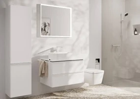 Hansgrohe Tecturis E, páková umývadlová batéria 240 Fine CoolStart EcoSmart+ s odtokovou garnitúrou Push-Open, biela matná, HAN-73070700