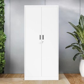 Kovová šatníková skriňa do šatní a chodieb JAN Compact 1750 x 800 x 400 mm, biela