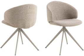 NELA Béžové Latte (látka Monza 90)/béžové nohy – MODERNÁ OTOČNÁ ČALÚNENÁ STOLIČKA DO OBÝVAČKY/JEDÁLNE/KANCELÁRIE LOFT