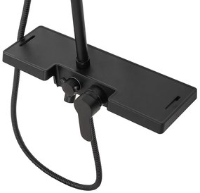 Sprchová súprava MAXMAX Rea BRAVO čierna s policou a výtokom do vane