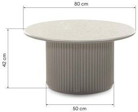 Konferenční stolek Livorna 80 cm šedý/mramor