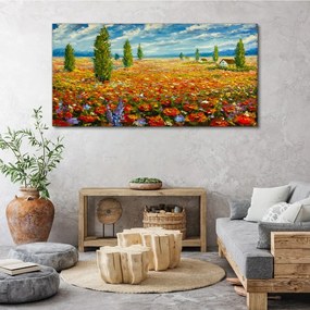 Obraz na plátne Maľovanie kvetín Pole