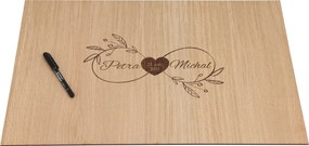 ČistéDrevo Drevená svadobná ceduľa na podpisy dub - nekonečno