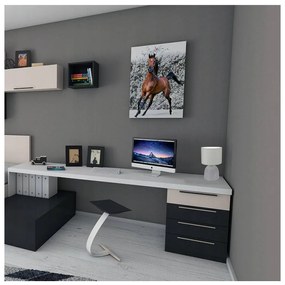 Stolná lampa Indigo, 1x textilné čierne tienidlo, čierna konštrukcia