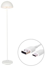 Vonkajšia stojaca lampa biela nabíjateľná 3-stupňovo stmievateľná - Keira