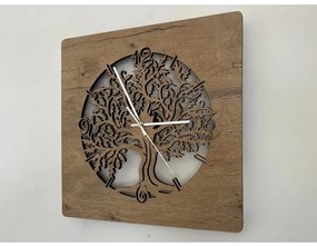 Li-Go 5652/DUB2 - Stmievateľné LED hodiny LED/10W/5V 20000 mAh 42x42 cm dub+ DO