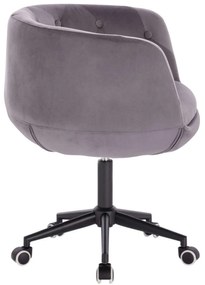 LuxuryForm DESIGN Kreslo MONTANA VELUR na čiernej podstave s kolieskami - šedé