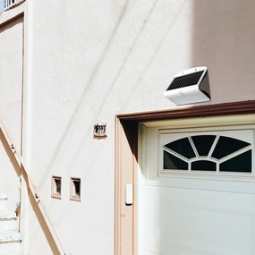 Exteriérové solárne nástenné LED svietidlo Butterfly, 1x LED 6,8w, biela, pohybový senzor