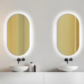 Zrkadlo Puro Zeta LED - gold glass Rozmer zrkadla: 50 x 100 cm