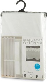 ZÁCLONA NA KRÚŽKOCH SOFI 140X260 CM BIELA