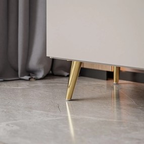 KOMODA NESSIE TROJDVEROVÁ NA ŠIKMÝCH NOŽIČKÁCH KAŠMÍR + ZLATÁ 140 cm