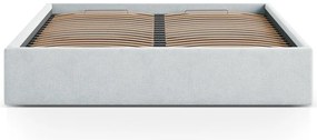 Svetlosivá čalúnená dvojlôžková posteľ s úložným priestorom/bez čela s roštom 140x200 cm Susan – Micadoni