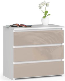 Nočný stolík CL3 60 cm biely / cappuccino, lesk