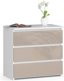 Nočný stolík CL3 60 cm biely / cappuccino, lesk