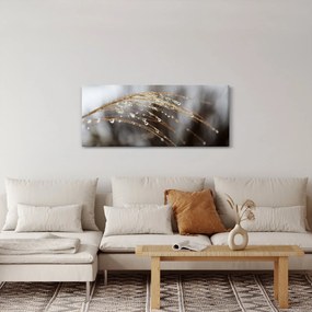 Obraz kvapiek na rastline (120x50 cm)