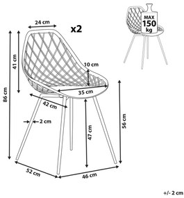 Sada 2 jedálenských stoličiek čierna CANTON Beliani