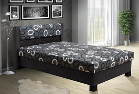 Nabytekmorava Čalúnená posteľ s úložným priestorom Nikol 120 farebné čalúnenie: černá 04, čalúnenie: Mega 14 šedá
