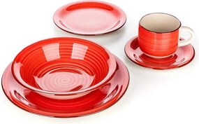 Keramická jedálenská súprava SPIRAL RED 30 ks