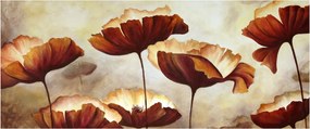 Obraz červených kvetov (120x50 cm)