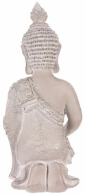 Dekorácia soška Budha kľačiaci, sivá, polyresin, 25 x 24 x 57 cm